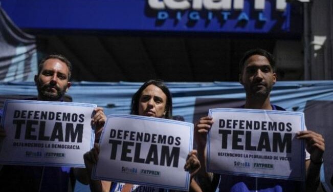 PRESIDENTE ARGENTINO JAVIER MILEI, CIERRA TELAM (AGENCIA OFICIAL DE NOTICIAS)