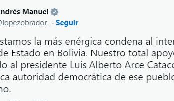 AMLO Y CLAUDIA SHEINBAUM CONDENAN INTENTO DE GOLPE DE ESTADO EN BOLIVIA
