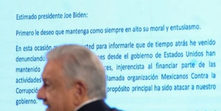AMLO, MUESTRA CARTA QUE ENVIÓ A BIDEN DONDE DENUNCIA INJERENCIA
