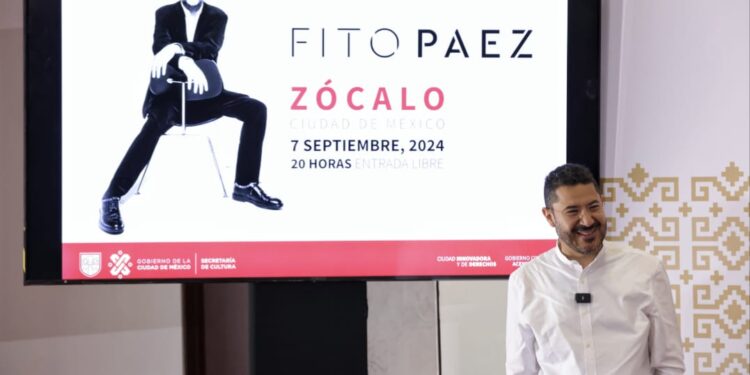 ANUNCIA MARTÍ BATRES CONCIERTO GRATUITO DE FITO PÁEZ EN EL ZÓCALO