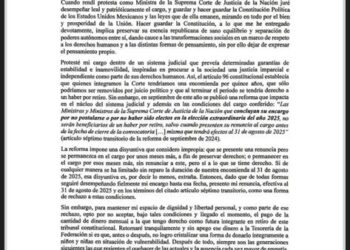 MARGARITA RÍOS FARJAT RENUNCIA A LA CSJN; DONARÁ SU PENSIÓN A INFANTES EN VULNERABILIDAD