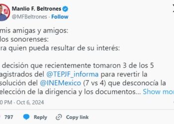 BELTRONES ANUNCIA SEPARACIÓN DEL PRI