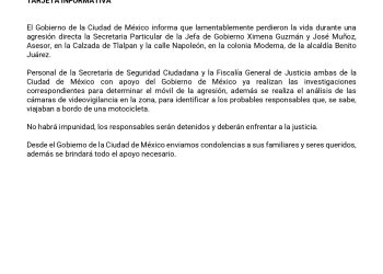 ASESINAN A DOS FUNCIONARIOS CERCANOS A JEFA DE GOBIERNO DE LA CDMX CLARA BRUGADA MOLINA