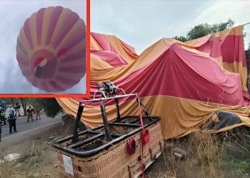 CAE GLOBO AEROSTÁTICO CON TRIPULANTES A BORDO EN PIRÁMIDES TEOTIHUACÁN (Video)