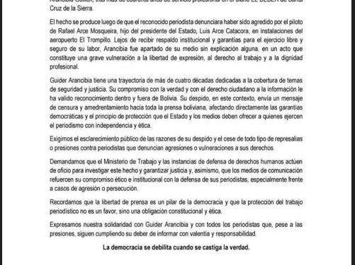 BOLIVIA: EL EUFEMISMO DE LA LIBERTAD DE PRENSA Y LOS INTERESES DE LOS PROPIETARIOS DE MEDIOS.