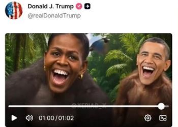 TRUMP PUBLICA Y LUEGO BORRA VIDEO DE OBAMA Y MICHELLE COMO MONOS