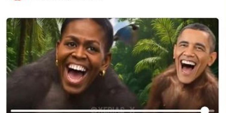 TRUMP PUBLICA Y LUEGO BORRA VIDEO DE OBAMA Y MICHELLE COMO MONOS